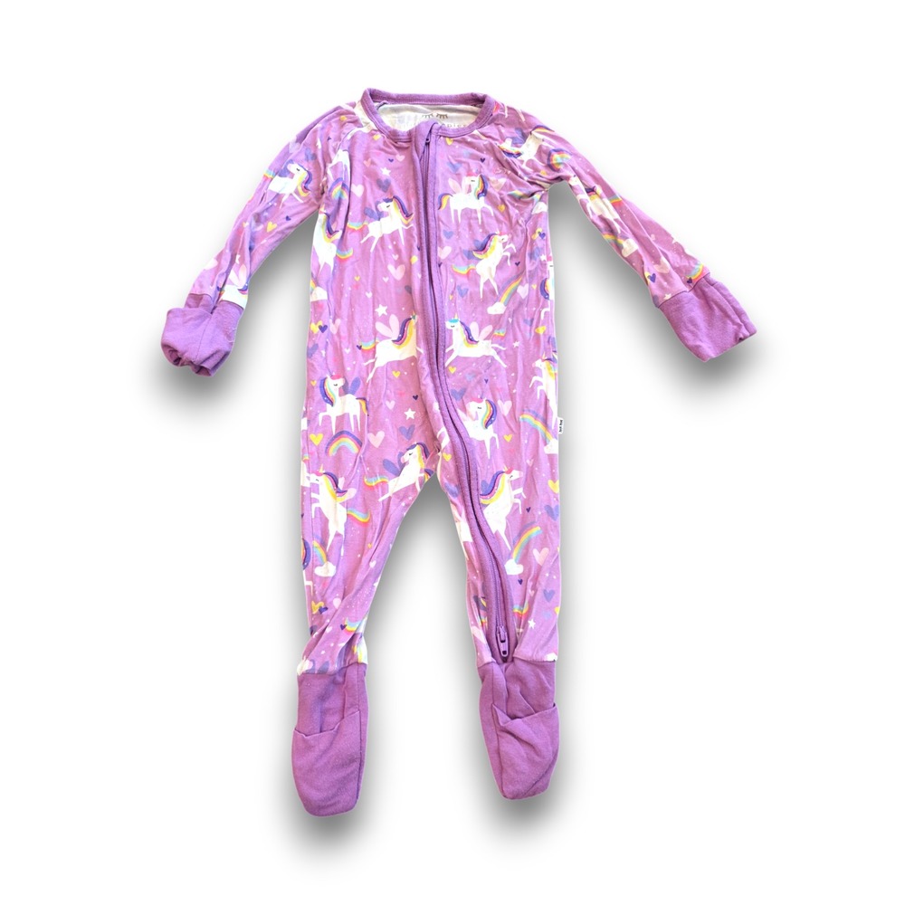 Little Sleepies Purple Unicorn Bamboo 1 Piece Pajamas Infant 3-6m